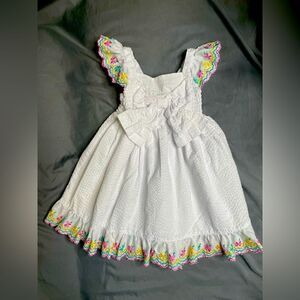 White Floral Girls Dresss